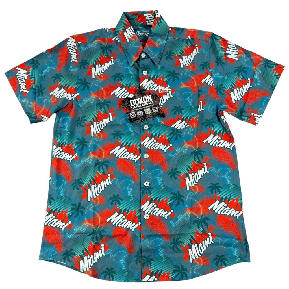 Dixxon The Vice Shirt Mens M Miami Party Hawaiian Aloha Short Sleeve Button Up